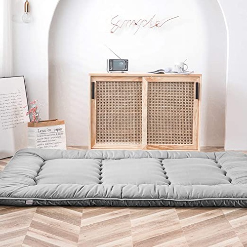 Japanese Floor Sleeping Mat, Queen Size, Grey