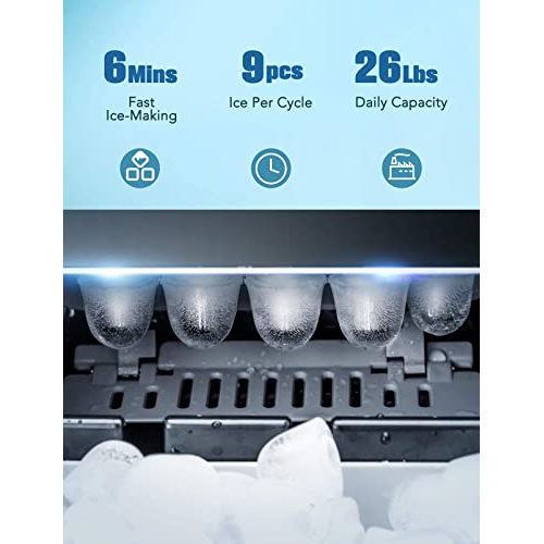Countertop Ice Maker Portable Ice Machine by IKICH (CP173A