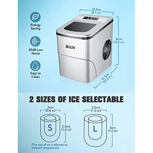 Countertop Ice Maker Portable Ice Machine by IKICH (CP173A