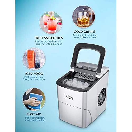 Countertop Ice Maker Portable Ice Machine by IKICH (CP173A)