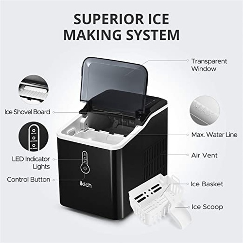 Countertop Ice Maker Portable Ice Machine IKICH (CP217A) | BuyzDirect.com
